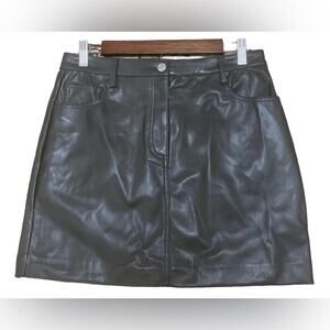 NWT TRUTH By Republic Black Faux Leather Skirt Sz 6